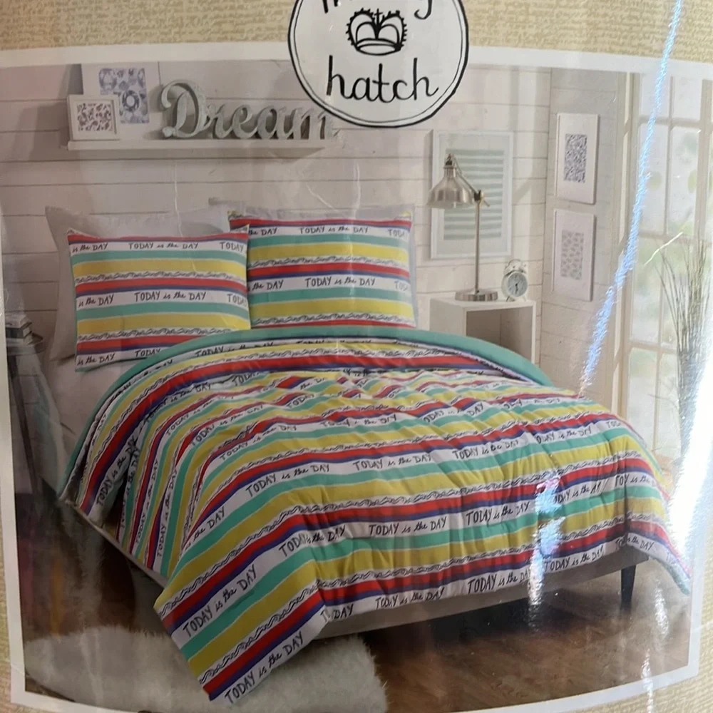MAKERS COLLECTIVE Colorful Today Stripe Comforter Set twin/twin XL